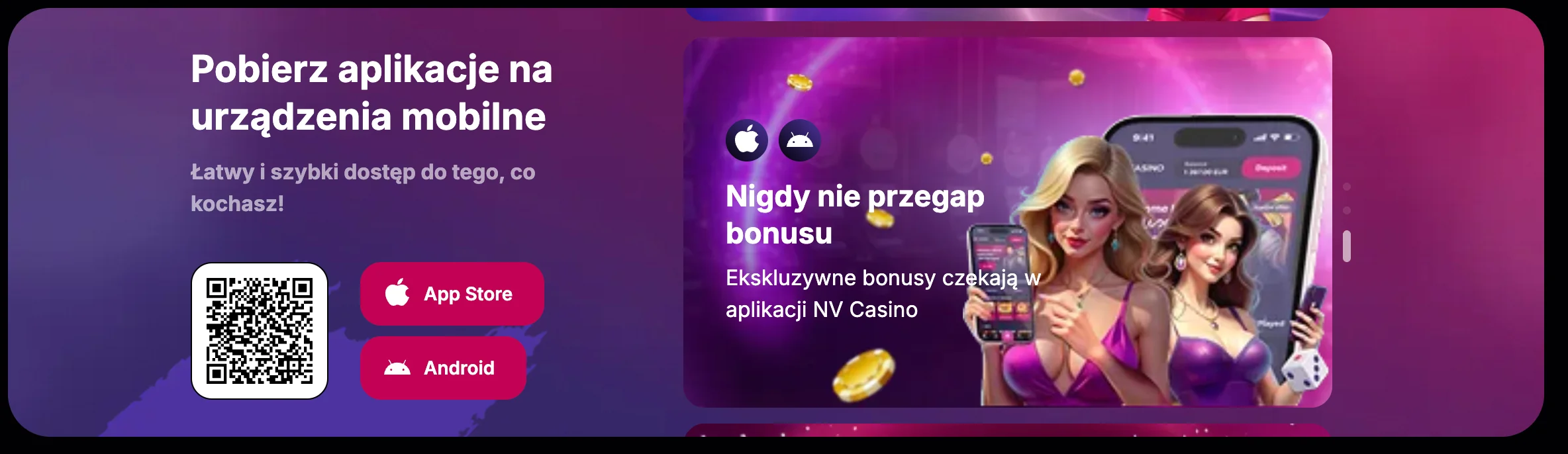 Aplikacja mobilna NV Casino